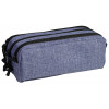 photo-Trousse - Scolaire - Bleu - Rectangulaire - 3 compartiments - School