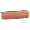 photo-Trousse - Scolaire - Marron - Rond - Cuir nubuck - 21x6 cm - Oxford