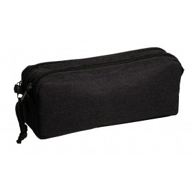 photo-Trousse - Scolaire - Noir - Rectangulaire - 2 compartiments - School