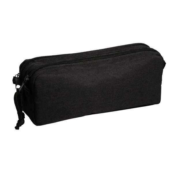 photo-Trousse - Scolaire - Noir - Rectangulaire - 2 compartiments - School