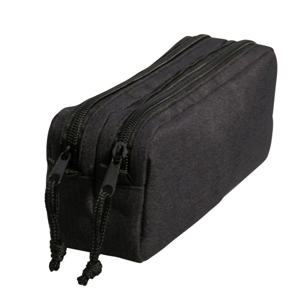 Trousse - Scolaire - Noir - Rectangulaire - 2 compartiments - School