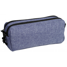 Trousse - Scolaire - Bleu - Rectangulaire - 2 compartiments - School