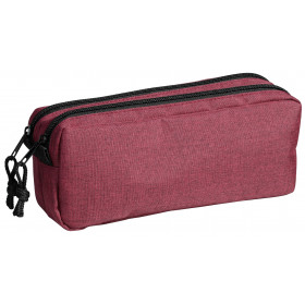 photo-Trousse - Scolaire - Rouge - Rectangulaire - 2 compartiments - School