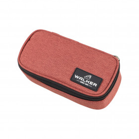 photo-Grande trousse - Plumier - Scolaire - Rouge foncé rust - Walker
