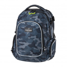 photo-Sac à dos - Walker - Bleu camouflage - 3 compartiments - Campus Evo