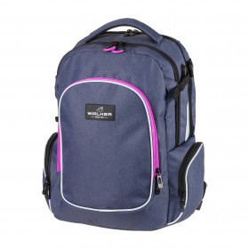 photo-Sac à dos - Walker - Bleu et rose - 3 compartiments - Campus Evo
