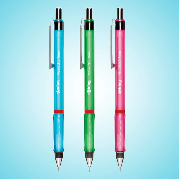 Lot de 3 porte-mines - 0,7 mm - HB - Rechargeable - Visuclick 0.7 - Rotring