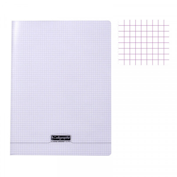 photo-Cahier - 24x32(cm) - Petits carreaux - 96 pages - couverture en polypro - sans spirale - Clairefontaine - Calligraphe