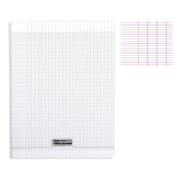 Cahier - 24x32(cm) - Grands carreaux - 48 pages - couverture en polypro - sans spirale - Clairefontaine - Calligraphe