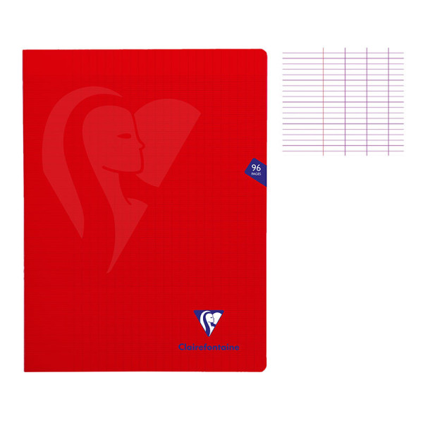 Lot de 7 cahiers - 24x32(cm) - Grands carreaux - 96,192 pages - couverture en polypro - sans spirale - Clairefontaine