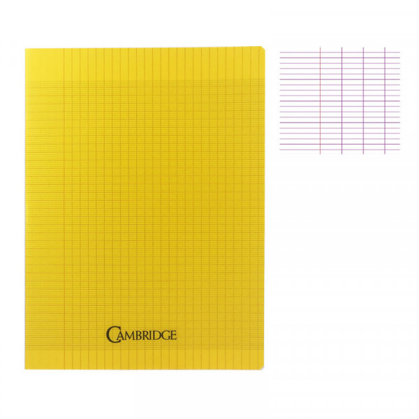 photo-Cahier - 24x32(cm) - Grands carreaux - 96 pages - couverture en polypro jaune - sans spirale - Hamelin