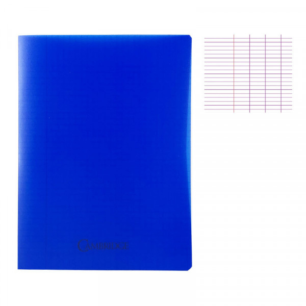 photo-Cahier - 24x32(cm) - Grands carreaux - 96 pages - couverture en polypro bleu - sans spirale - Hamelin