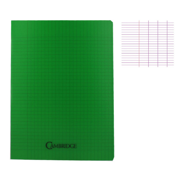photo-Cahier - 24x32(cm) - Grands carreaux - 96 pages - couverture en polypro vert - sans spirale - Hamelin