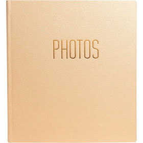 photo-Album photos - 300 photos - Beige - 29x32cm - 60 pages noires - Couverture effet textile