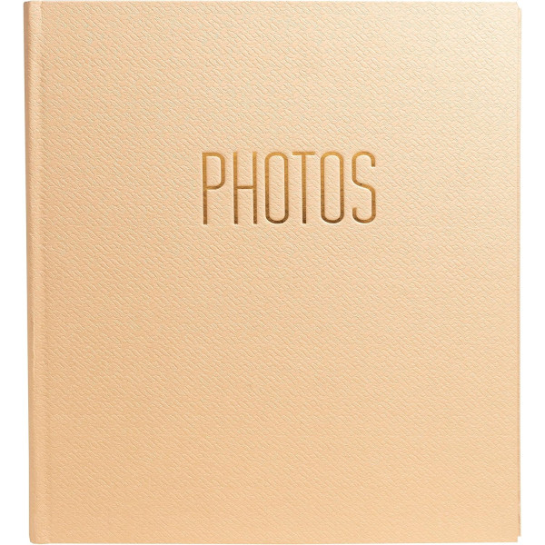 photo-Album photos - 300 photos - Beige - 29x32cm - 60 pages noires - Couverture effet textile