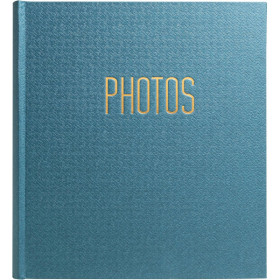 photo-Album photos - 300 photos - Bleu - 29x32cm - 60 pages noires - Couverture effet textile