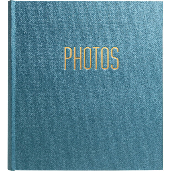 photo-Album photos - 300 photos - Bleu - 29x32cm - 60 pages noires - Couverture effet textile