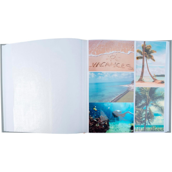 Album photos - 300 photos - Bleu gris - 29x32cm - 60 pages - Couverture enduite irisée