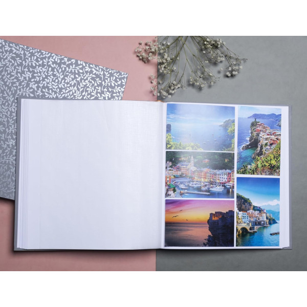 Album photos - 300 photos - Bleu gris - 29x32cm - 60 pages - Couverture enduite irisée