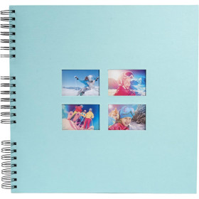 photo-Album photos - 360 photos - Turquoise - 32x32cm - 60 pages noires - Couverture effet textile
