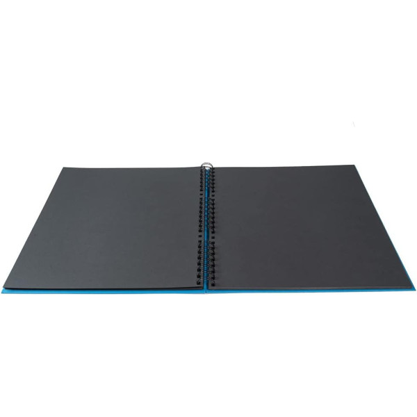 Album photos - 360 photos - Bleu - 32x32cm - 60 pages noires - Couverture effet textile