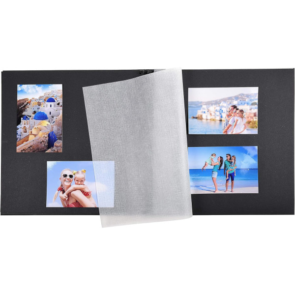 Album photos - 360 photos - Bleu - 32x32cm - 60 pages noires - Couverture effet textile