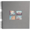 photo-Album photos - 360 photos - Gris - 32x32cm - 60 pages noires - Couverture effet textile