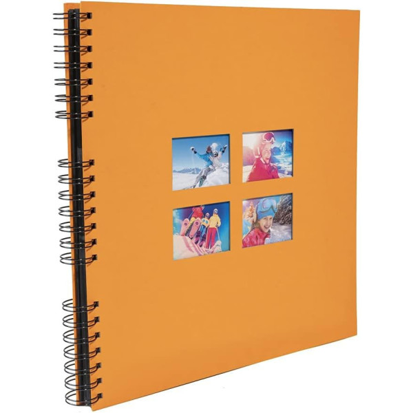 Album photos - 360 photos - Orange - 32x32cm - 60 pages noires - Couverture effet textile