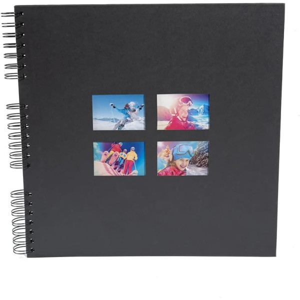 phoot-Album photos - 360 photos - Noir - 32x32cm - 60 pages noires - Couverture effet textile