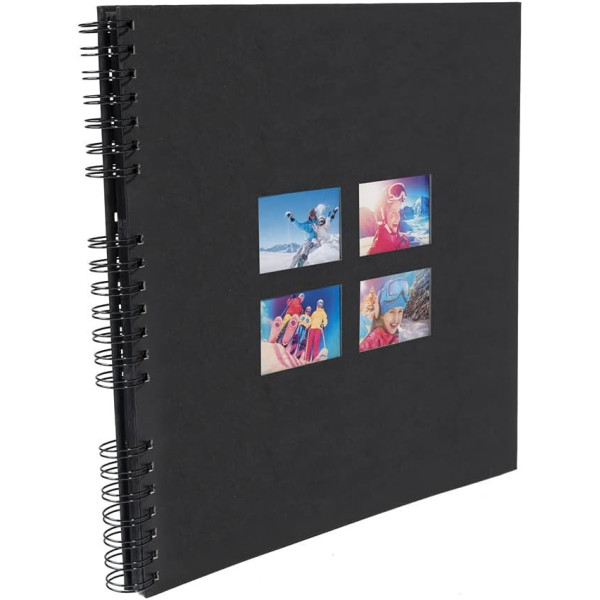 Album photos - 360 photos - Noir - 32x32cm - 60 pages noires - Couverture effet textile