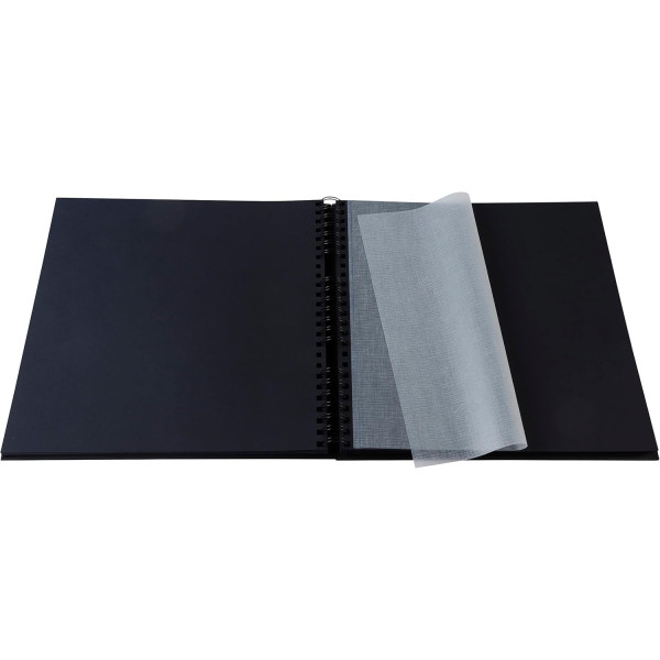 Album photos - 360 photos - Noir - 32x32cm - 60 pages noires - Couverture effet textile