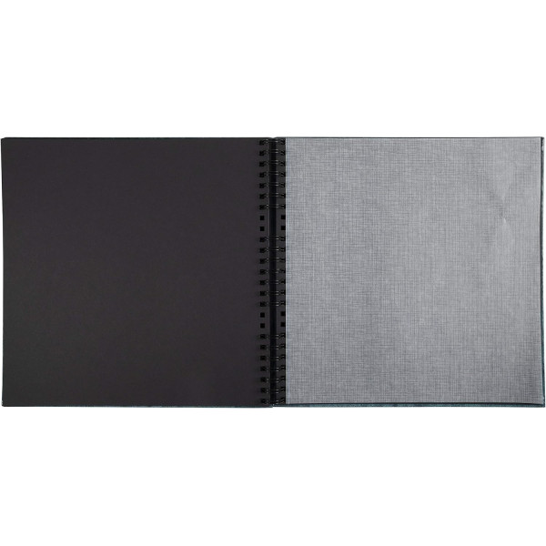 Album photos - 360 photos - Noir - 32x32cm - 60 pages noires - Couverture effet textile