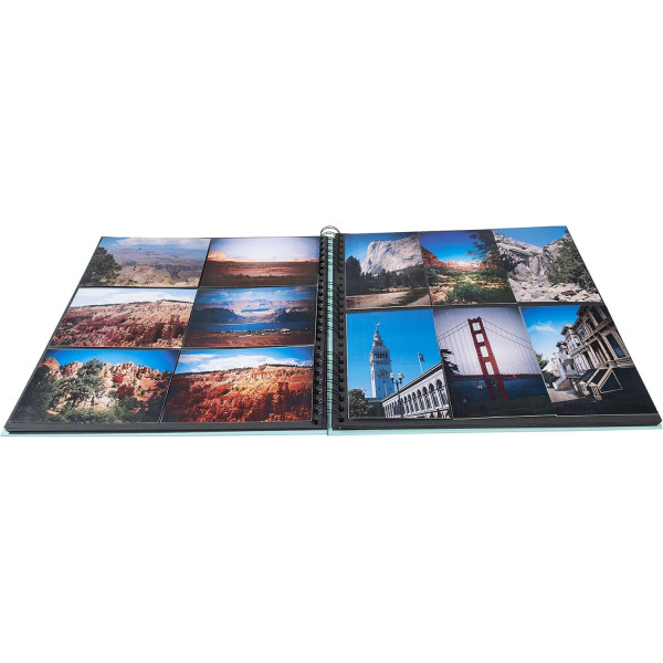 Album photos - 360 photos - Noir - 32x32cm - 60 pages noires - Couverture effet textile