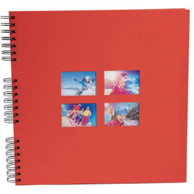 phoot-Album photos - 360 photos - Rouge - 32x32cm - 60 pages noires - Couverture effet textile
