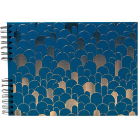 photo-Album photos - Capacité 150 photos de 10x15cm - 32x22cm - 60 pages - Art déco - Bleu