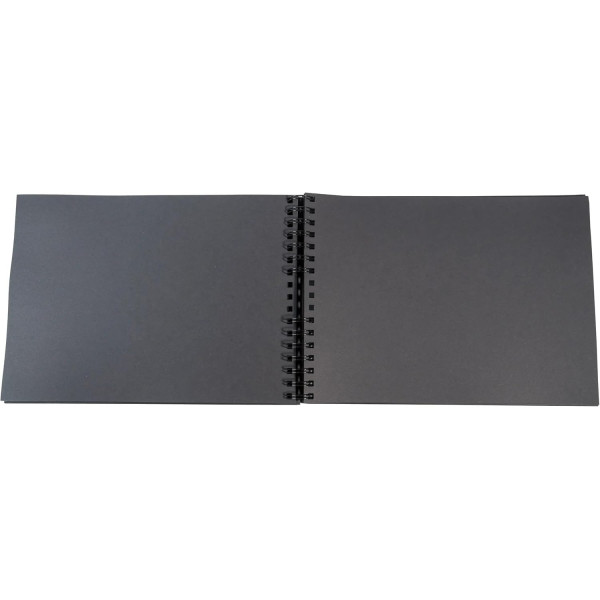 Album scrapbooking - A personnaliser - 32x22cm - Noir - 70 pages noires - Stickers inclus