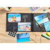 Album scrapbooking - A personnaliser - 32x22cm - Noir - 70 pages noires - Stickers inclus
