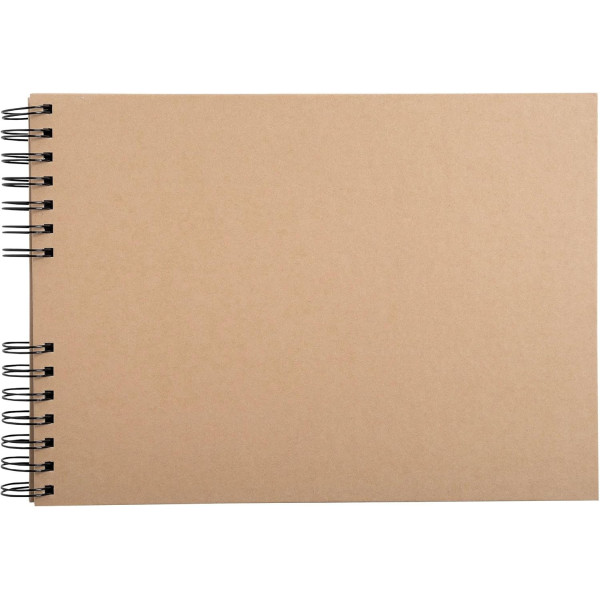 Album scrapbooking - A personnaliser - 32x22cm - Kraft - 70 pages noires - Stickers inclus