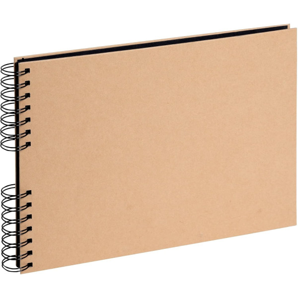 Album scrapbooking - A personnaliser - 32x22cm - Kraft - 70 pages noires - Stickers inclus