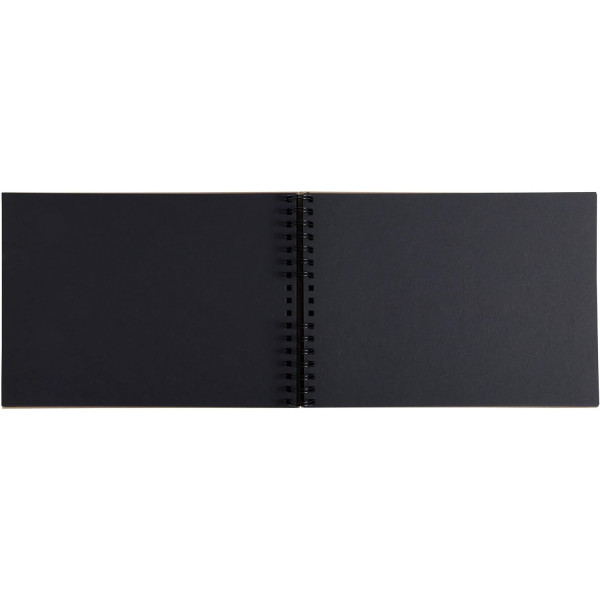 Album scrapbooking - A personnaliser - 32x22cm - Kraft - 70 pages noires - Stickers inclus
