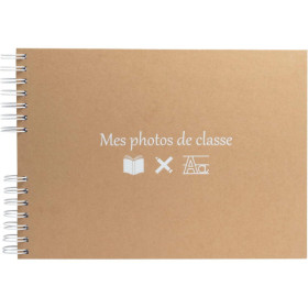 photo-Album photos de classe - 32x22cm - 50 photos de classe - Couverture kraft - 50 pages