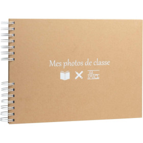 Album photos de classe - 32x22cm - 50 photos de classe - Couverture kraft - 50 pages
