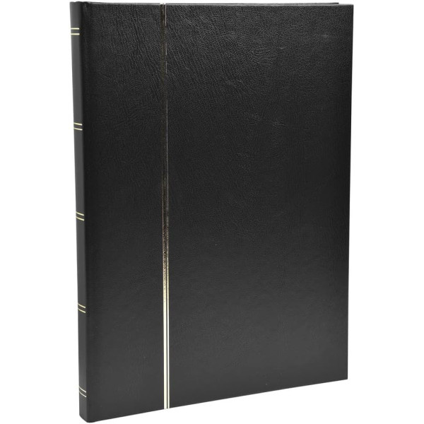 Album de timbres - Philatélie - 22,5x16,5 - Simili cuir - Noir - 32 pages - Collection timbres
