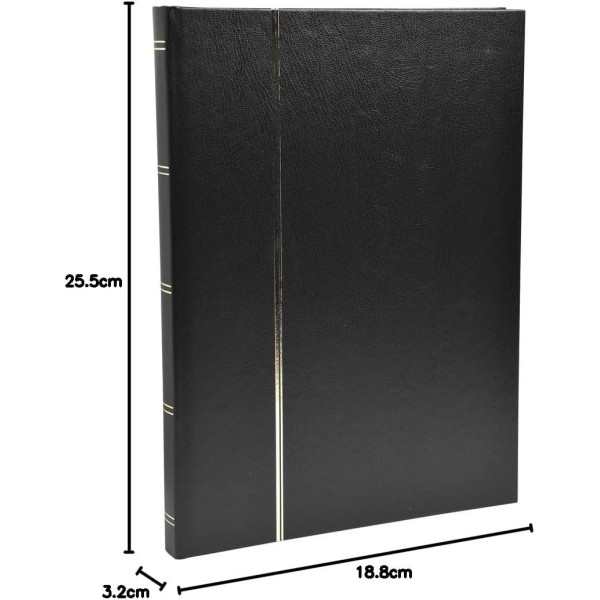 Album de timbres - Philatélie - 22,5x16,5 - Simili cuir - Noir - 32 pages - Collection timbres