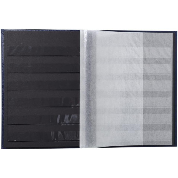 Album de timbres - Philatélie - 22,5x16,5 - Simili cuir - Noir - 32 pages - Collection timbres