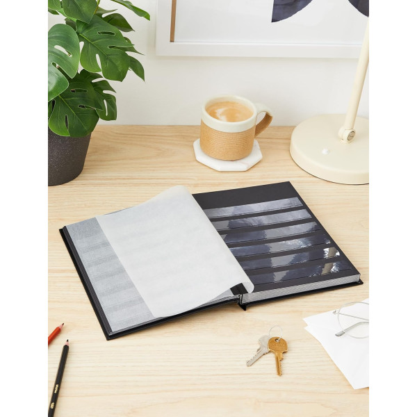 Album de timbres - Philatélie - 22,5x16,5 - Simili cuir - Noir - 32 pages - Collection timbres