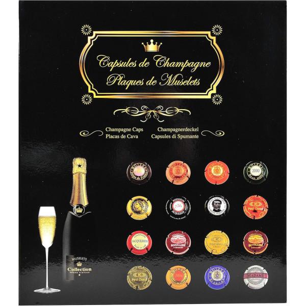 photo-Album de collection pour muselets - Capsules de champagne - 64 plaques - Intérieur mousse