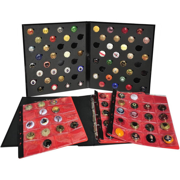 Album de collection pour muselets - Capsules de champagne - 64 plaques - Intérieur mousse
