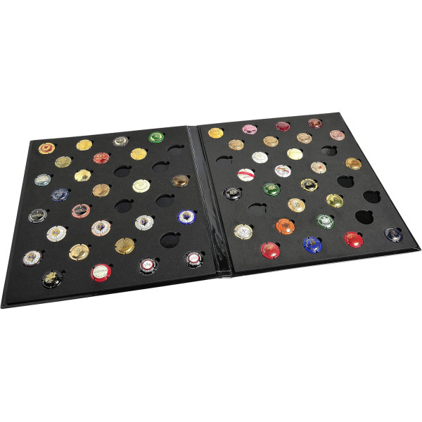 Album de collection pour muselets - Capsules de champagne - 64 plaques - Intérieur mousse