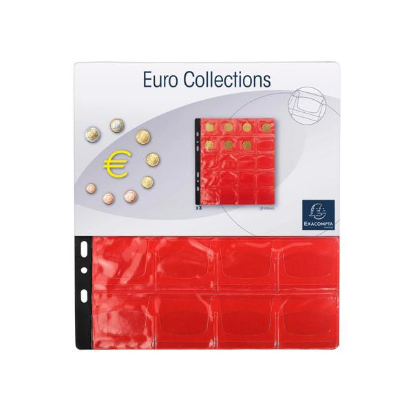 phoot-3 recharges pour album de pièces - 20 cases diamètre 40mm - 24,5x25cm - Perforées